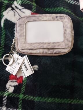 Victoria's Secret PINK Light Taupe Marble Keychain Wallet